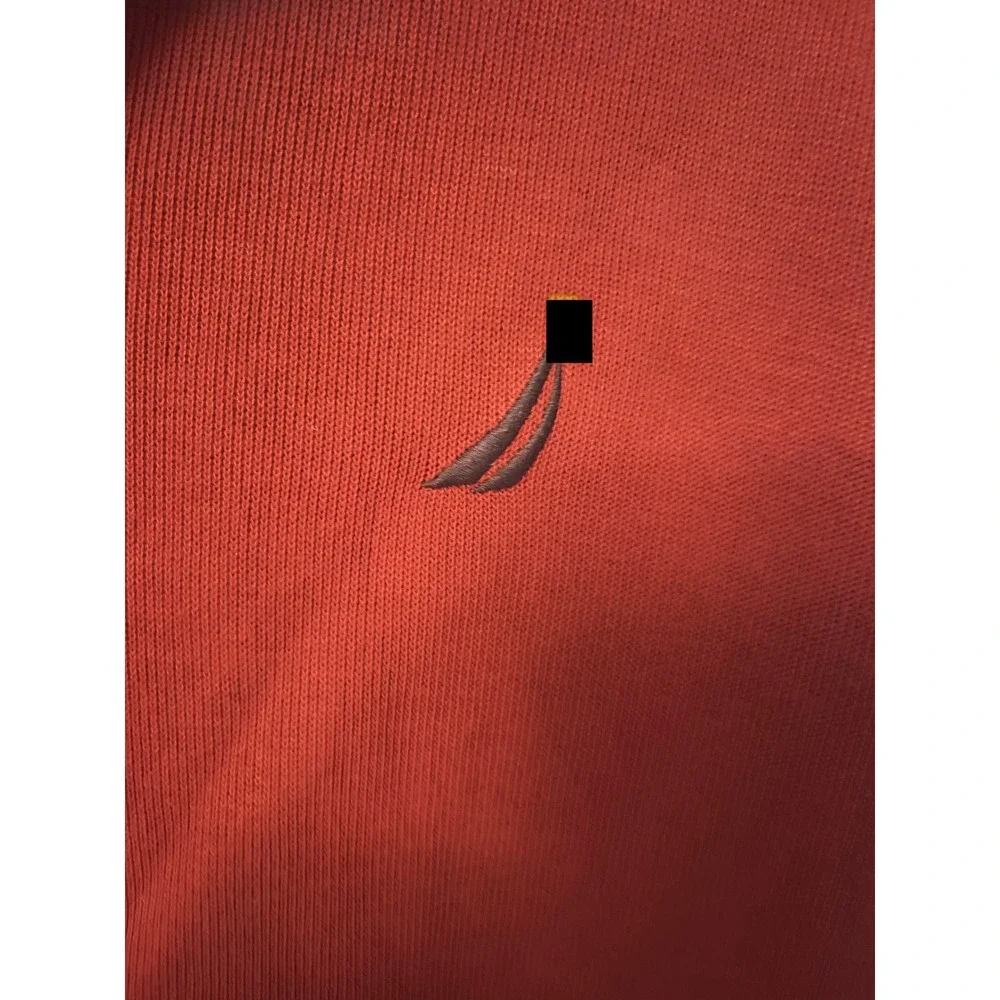 Nautica Mens Quarter Zip Pullover Sweater Burgundy Red Mock Neck Logo Size XL